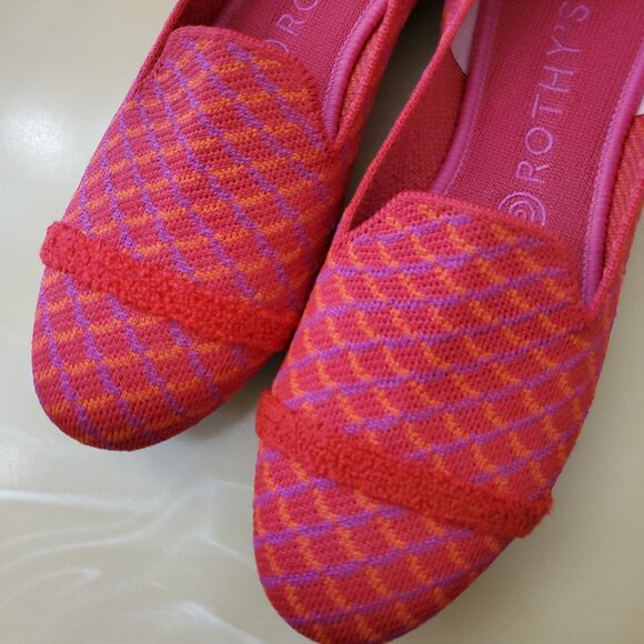 Rothy's The Loafer Pomegranate Grid Slip On Shoes Size 9.5 - Picture 4 of 11